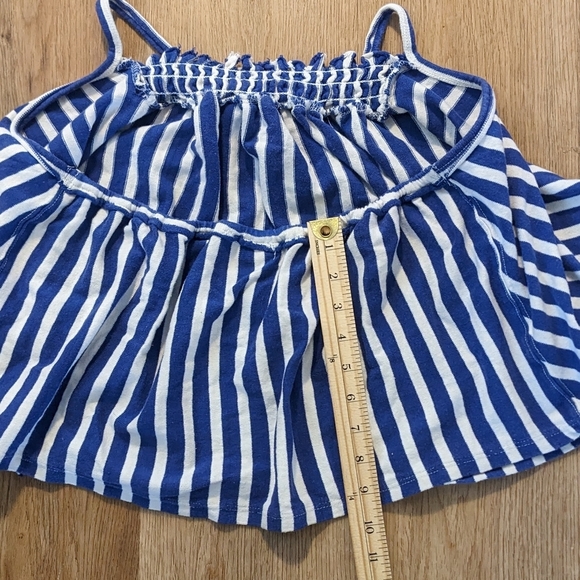 Free People NWOT Coastal Town Halter Top in Blue & White sz LRG - Picture 8 of 12